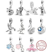 925 Sterling Silver Sausage Dog Koala White Dove Animal Series Charms Beads Fit Original Bracelets Bangles Fine Jewelry Gift