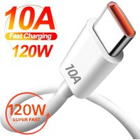 10A 120W Type C USB Super Fast Charging Cable for Huawei Mate 60 Nova 10 Honor Xiaomi 14 Redmi OPPO F5 Quick Charge Type-C Cable
