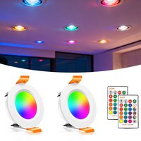 10/15W Smart LED Downlight,RGB Color Dimmable Changing Recessed Ceiling Light w/RF Remote Control,Easy Install Lamp for Bedroom