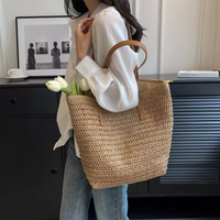 Hand-Woven Women's Shoulder Handbag Bohemian 2025 Summer Fashion Straw Beach Tote Bag Travel Shopper Weaving Shopping Bags