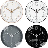 12-Inch 3D Digital Wall Clock Minimalist round Shape Home Bedroom Living Room Decor Battery Operated High Sense Display Clock