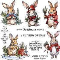 Mangocraft Cute Rabbits Christmas Clear Stamps DIY Winter Scrapbooking Supplies Silicone Stamps For Card Making Albums Decor