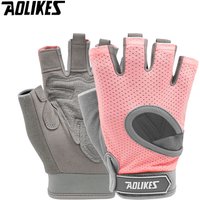AOLIKES 1 Pair Gym Gloves Body Building Sports Fitness Dumbbell Workout Breathable Gloves for Crossfit Weight Lifting Training
