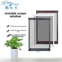 Thickened Retractable Invisible Mosquito Screen w/Aluminum Frame - DIY Installation Roll-Up Window Screen for Home & Office