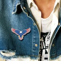 American Flag Eagle Enamel Pin Usa Patriotic Brooch Independence Day Lapel Pin National Spirit Badge Access Clothing Backpack Je