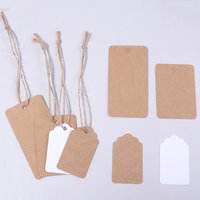 100pcs Kraft Paper Tags White Cardboard Cards with Strings Wedding Birthday Christmas Party Gift Tag Cookie Packaging Supplies