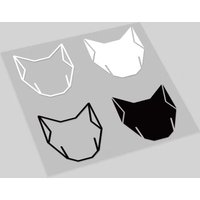 AliExpress NONE 1PC Geometric Cat Head Sticker Set, Ideal for Laptops, Water Bottles, Skateboards, Phone Cases & Luggage