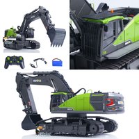 Huina 1593 1/14 RC Excavator 28CH Rotation Alloy Green RC Remote Control Truck Toys Screw Drive Double Track Engineering Vehicle
