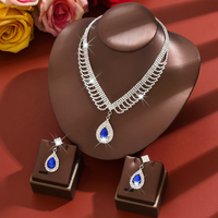 New luxury drop earrings and necklace set - stylish and exquisite - ideal for brides as wedding jewelry.
