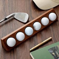 Wooden Golf Ball Display Case 6 Standard Size With Screws Golf Ball Stand Holder Space-Saving Polished Surface Golf Storage Rack