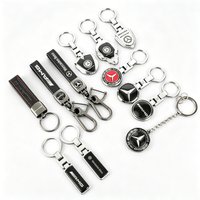 High Quality 3D Metal Leather Car Logo Key Chain Keyring Holder For Mercedes Benz AMG W204 W205 W203 W211 W212 W213 W201 W210