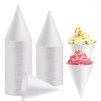 4.5-Ounce Disposable Paper Cups Leak-Proof Paper Cone Cups Shaved Ice Cups Disposable Craft Funnels Suitable for Home or Company