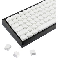 YMDK 129 Keys MOA Profile Minimalism White Clear Blank PBT Dye Sub Keycaps for MX Mechanical Keyboard 61/68/84/87/100/104/108