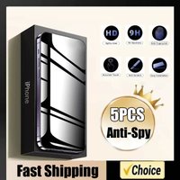1-5PCS Anti-Spy Glass for iPhone 15 14 13 12 11 Pro Max Mini X XS XR 7 8 6 Plus Privacy Screen Protector For iPhone SE 2020 2022