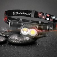 Type-C White Red LED headlamp Fishing 18650 headlight Torch Hunting head lamp Camping Headlamp Memory Function Flash light head