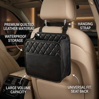 Multi-purpose Leather Car Seat Storage Bag, Garbage & Organizer Pouch, Fit Most Models