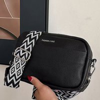 Elegant Faux Leather Camera Crossbody Bag Letter Strap Adjustable Lightweight for Daily Commute Casual Stylish Functional Bag