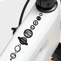 Galaxy Space Theme Waterproof UV Resistant Bike Stickers 5 Planets PET for Mountain Bike Frame Fork Cycling