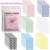 7 Color Star Acne Dots 560/840/1680pcs, Invisible Hydrocolloid Skin Patch Set