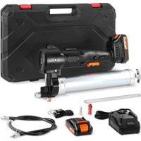 SucceBuy 10000 PSI 20 Volt kabelloses elektrisches Fettpistolen-Set, batteriebetrieben, mit zwei Batterien, Tragetasche, Ladegerät im Lieferumfang enthalten