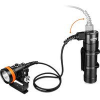 OrcaTorch D630 V2.0: 4600 Lumen USB-C Rechargeable Canister Dive Light with Goodman Handle for Cave, Wreck and Technical Diving
