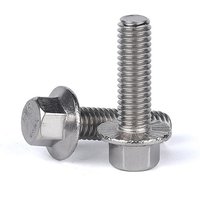 Boulon à tête hexagonale externe M5 M6 M8 M10 M12 GB5789 304 A2-70 tête hexagonale en acier inoxydable avec vis à bride dentelée
