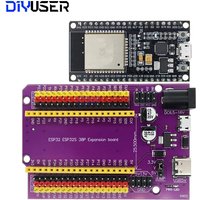 DIYUSER ESP32 38PINS Board TYPE-C/MICRO USB CP2102 WiFi+Bluetooth Dual Core ESP32-DevKitC-32 ESP-WROOM-32 Expansion Board