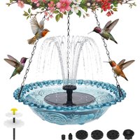 Solar Bird Bath Fountain Cascade Outdoor Hanging for Bird Drinking and Feeder For Garden Yard Decor Hummingbird Feeder