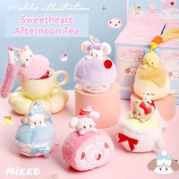 New Genuine Mikko Sweetheart Afternoon Tea Series Trendy Blind Box Kawaii Animal Figure Ornament Bag Decoration Girl Gift Toys