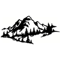 1pc Rust-Resistant Metal Mountain View Decor Black Wall Art for Indoor and Outdoor Home Walls, Stylish and Durable Accent