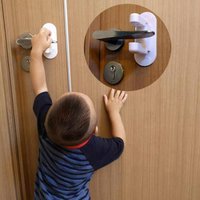 Child safety door handle lock Universal door lever lock Protects baby door handle lock Punch free Easy to install and use