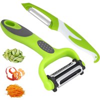 4-in-1 vegetable peeler for peeling slicing chopping chopping chopping vegetables, with rotating stainless steel blades