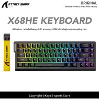 ATTACK SHARK X68HE/X68PRO Magnetic Mechanical Keyboard 8000Hz Wired Keyboard 128K Rate 0.01mm RT Accuracy 0.125ms for E-sports
