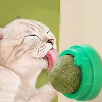 Spinning Catnip Mint Ball for Kitten Cats Interactive Cat Dental Stick Chew Toy Wall-Mounted