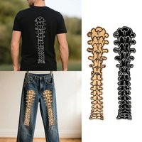1 Pair Vertebrae Spine Backbone Embroidered Patch Iron On Large Size Badge DIY Gift For Clothes Cap Bag Jacket Trucker Hat
