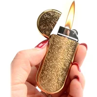 Mini Thin Butane gas Lighter Metal Grinding Wheel Gasolin e Flint Lighters Compact Jet Torch Lighter Gadgets For Somker