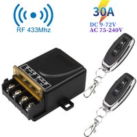 RF433Mhz Wireless Remote Control Smart Switch AC 75-220V/DC 9-72V 30A Relay On Off Receiver Transmitter For Water Pump Motor LED