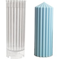 DIY Thick Striped Cylindrical Candle Mold DIY Peaked Conical Column Candle Making Tool Acrylic Plastic Mould Dinner Decoration