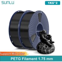 SUNLU 2KG PETG/PETG Clear Filament 1.75 ±0.02mm 1kg Spool (2.2lbs) High Toughness Neatly Wound Filament Fit Most FDM Printer