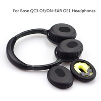 Black Replacement Earpads Headband Ear Pads Foam Cushion Set For Bose QC3 QC 3 On Ear/OE Headphones