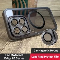Transparent Lightweight Car Magnetic TPU Case for Motorola Edge 70 60 50 Fusion Ultra Neo Pro G77/67/86 Lens Protect Film Cover