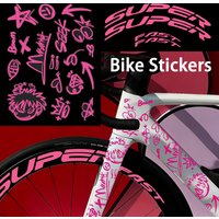 DIY Bicycle Stickers Bike Frame Body Road MTB Bikes Tube Helmet Front Fork Wheel Hub Rim Vinyl Decoration Decals Accessories Kit