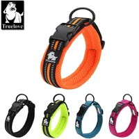 Truelove Adjustable Mesh Padded Pet Dog Collar 3M Reflective Nylon Dog Collar Durable Heavy Duty for All Breed All Weather 8Size