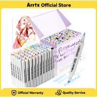 Arrtx 66 colors Pastel Markers OROS/ALP Dual Tip Sketch Art Markers for Artist Adult Alcohol Markers for Sketching Coloring