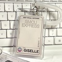 Durable Clear Acrylic Dual Slot Card Holder Waterproof Elastic Keychain ID Badge Protector Transit Meal Cards Office School Use
