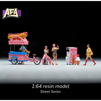 New product 1:64 Hot dog stand Miniature Figures Minifigure Model Kit Model Props Creative Photography Display