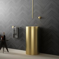 Metal stainless steel column basin Modern minimalist B&B integrated floor-standing washbasin washstand basin GN781TB