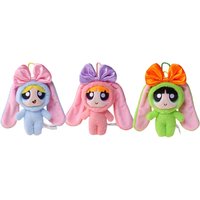 Genuine 12cm Anime The Powerpuff Girls Stuffed Cartoon Cute Dress Up Bunny Rabbit Plush Toy Ornament Bow Tie Doll Girls Gifts