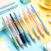 10Pcs/lot Morandi Color Gel Pens 0.5mm Retractable Black Ink Smooth Writing Ballpoint Pen for School Office Students Stationery