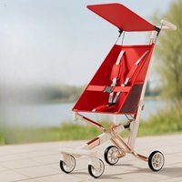 Lightweight Stroller for Big Kids Easy To Carry Kids Stroller for Travel 8 Years Foldable Four-wheel Baby Stroller with Sunshade